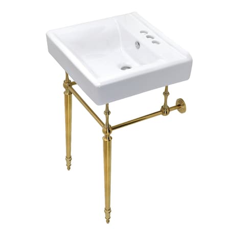 Fauceture KVPB2018W47 20-Inch Console Sink with Brass Legs, Brushed Brass KVPB2018W47